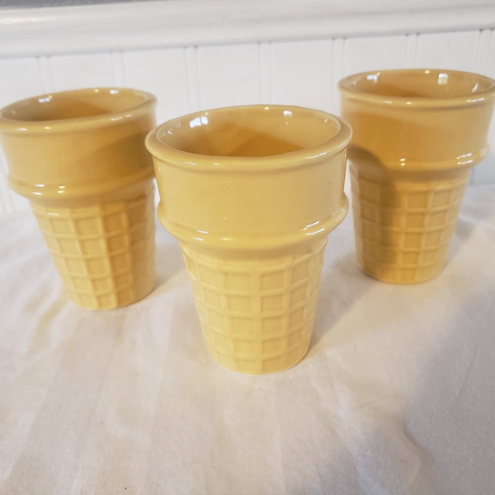 Ceramic Ice Cream Cones - Set of Three